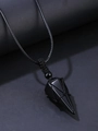 Macro detail of obsidian hexagonal pendant with handcrafted woven black rope design - Woven Pendant / Black Obsidian
