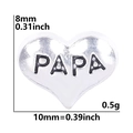 PAPA heart-shaped metal floating charm for modular bracelets measuring 10x8mm - Silver Heart-PAPA
