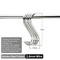 201 stainless steel S-hook with 2.8mm wire diameter and 7cm height on a metal rod - 2.8mm Diameter/7cm Height
