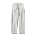 Men's light grey straight-leg casual joggers with drawstring waist and vertical seam - Light Gray