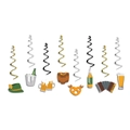 Kit decorazioni festa Oktoberfest con boccali di birra, barili e spirali colorate - Set di 8 Spirali
