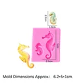 Pink silicone seahorse mold for ocean themed fondant cake decorating or DIY resin crafts - #1--Pink Seahorse(15-225)