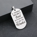 Silver stainless steel dog tag pendant with engraved Father's Day message on a dark surface - Pendant / Steel (No Chain)