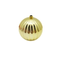 Golden Christmas ball ornament with vertical stripe texture and shiny metallic finish - 3cm Without Cap/String / Bright Gold