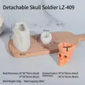 Skull soldier silicone candle mold with dimensions and weight details for Halloween DIY - Split Skull Soldier LZ-409