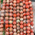 Polished natural orange imperial jasper stone round beads for DIY jewelry making - Orange Emperor Stone