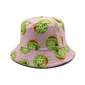 Roze vissershoed met schattige watermeloenprint, omkeerbare zomerzonnehoed voor vrouwen - M (56-58cm) / Roze