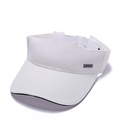Witte sportzonneklep met zilveren SPORT-metalen label en zwarte bies voor dames - Verstelbaar / Wit