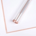 Waterproof transparent flower wrapping paper with elegant rose gold metallic border - 56*56CM / Pink