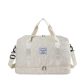 Bolsa de deporte beige acolchada con estrellas, zapatero y separación seco-húmedo - Blanco Roto