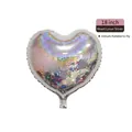 18-inch heart-shaped laser silver foil balloon for wedding and party decorations - 18-inch Heart Laser Silver