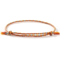 Adjustable hand-woven friendship bracelet in vibrant orange, yellow, and turquoise cotton cord - Orange Yellow Green