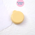 Portable folding hairbrush with mirror in vibrant yellow macaron style for travel - Glossy - Cream Yellow