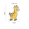 Cute yellow enamel giraffe brooch for backpacks with 4.0cm height and 6.6g weight - Giraffe