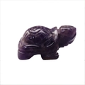 Purple amethyst crystal turtle figurine with natural gemstone texture on white background - Amethyst 2 Inch