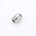 Oval silver stainless steel spacer bead for DIY jewelry, size 5x4mm with 2mm hole - Oval Rice Bead / 4x5mm / Steel