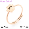 Minimalistischer verstellbarer Katzenpfoten Ring aus Edelstahl in Roségold Optik - Verstellbarer Roségoldener Pfotenabdruck Ring