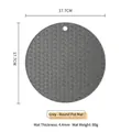 Dessous de plat rond en silicone gris avec motif de vagues et trou de suspension - Rond / Gris
