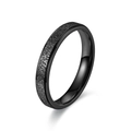 Minimalist black matte titanium steel ring with sparkling stardust finish for women - US 5 / 4mm Double Step Black