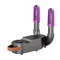 Smart shoe dryer in dark grey with telescopic purple tubes and LED touch display - New Tank Grey