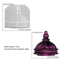 Silicone mold and purple resin dome lid for Turkish lamp with size specifications - Turkish Lamp Top Silicone Mold (D6077-1)