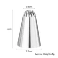 Beccuccio a stella in acciaio inox 25mm per dolci, altezza 4cm e peso 4,7g - Fiore Rosso Oro