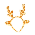 Plush giraffe headband with ears and horns for Christmas costumes on white background - Patterned Antlers