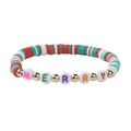 Christmas beaded bracelet with MERRY lettering in red, green and white colors - 011-Colorful MERRY Letters