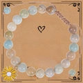 Dettaglio del bracciale in pietre naturali con ciondolo a forma di girasole giallo - Ciondolo Girasole (WB1017) / Bracciale in Amazonite
