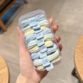 Set di elastici per capelli blu sale marino e giallo crema con etichette coniglio - Blu Sale Marino (Design Coniglio) 10Pezzi/Scatola