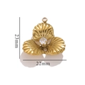 Detailed view of gold shell flower pendant with zircon inlay and 23mm size dimensions - Glossy Shell Zirconia