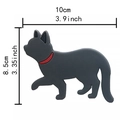 Magnetic black cat tail hook fridge magnet with red collar detail, 10x8.5cm size - W3 Gray Cat