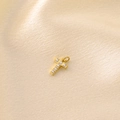 Sparkling gold cross pendant with cubic zirconia inlay on elegant silk fabric - Gold Rhinestone Letter-T