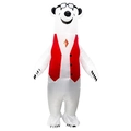 Inflatable polar bear costume with red vest and black glasses for adult party events - Polar Bear Glasses Vest / One Size