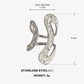 Moderner silberner Edelstahlring mit unregelmäßiger Struktur und Hammerschlag-Optik - Silber