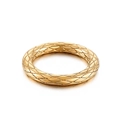 Anillo vintage minimalista de acero inoxidable dorado con elegante diseño de acolchado - US 6 / Dorado