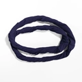 Men's ethnic stretch turban hat and braid cap set in deep blue-purple knitted fabric - One Size / Hair Band / Navy Blue
