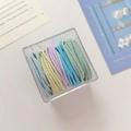 Hochelastische Haargummis in Pastellfarben in einer transparenten Acrylbox - Frühlingsfarben in Box (50 Stück/Packung)