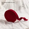 3cm dark red thick wool ribbon roll 5 meters long for DIY Christmas decor and bows - 3cm (W) x 5m (L) / Dark Red