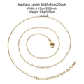 Detailed technical view of 20-inch gold stainless steel chain with lobster clasp specs - O Chain / 50cm
