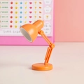 Orange mini foldable LED reading lamp with adjustable mechanical arm and round base - LD02-Orange