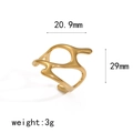 Irregular fluid geometric ring in golden finish, size 20.9mm by 29mm, 3g lightweight - Avant-garde Fluid Shape Style