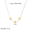 Golden daisy flower necklace with three small pendants in 400mm plus 60mm length - Gold Daisy Pendant Necklace (TN6707)