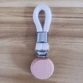 Pink round wooden clip with braided white cotton rope for bathroom and home storage - Thickened White