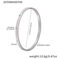 Polished silver stainless steel bangle featuring round zircon inlays and geometric design - Silver Minimalist Style (Z076)