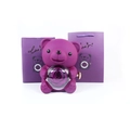 Carillon orsetto viola con rosa rotante e sacchetti regalo coordinati per gioielli - Confezione Regalo Viola
