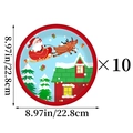 Lot de 10 assiettes de Noël Père Noël de 22,8 cm avec dimensions détaillées - Grandes Assiettes en Papier Motif Père Noël