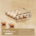 Boîte à œufs transparente à tiroir avec 12 compartiments pour réfrigérateur - Boîte à Œufs Transparente Taille Moyenne Monocouche 12 Grilles