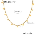 Dettagli della collana in acciaio al titanio dorato con fiori, lunghezza 40+5cm e peso 4,1g - Collana Oro (P344)