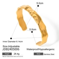 Bracciale regolabile in acciaio inossidabile placcato oro 18K con trama a onde - Oro